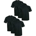thumbnail image 1 of Pro Club Men's 6-Pack Heavyweight Cotton Short Sleeve Crew Neck T-Shirt, Black, XL-Tall, 1 of 5
