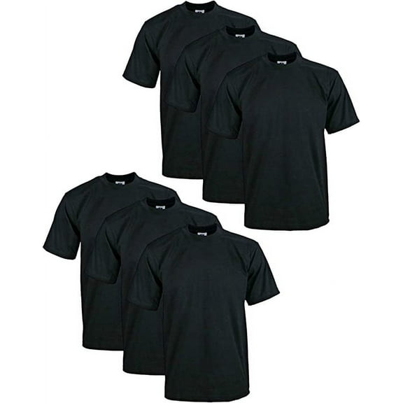 Pro Club Men's 6-Pack Heavyweight Cotton Short Sleeve Crew Neck T-Shirt