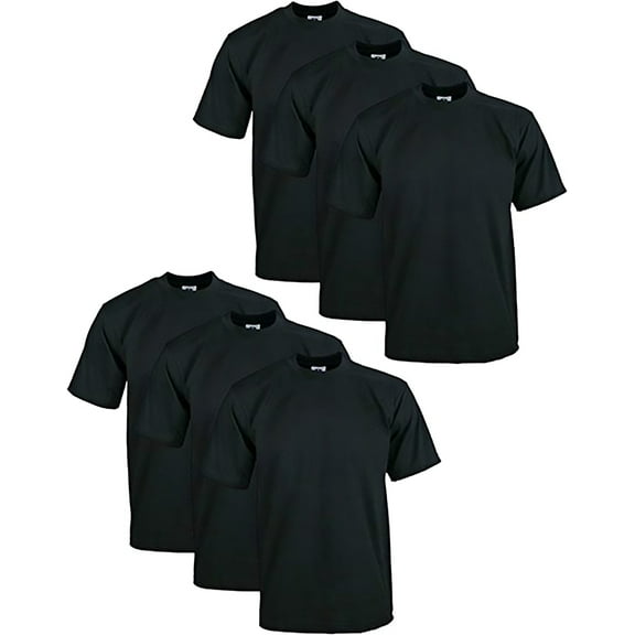 Pro Club Men's 6-Pack Heavyweight Cotton Short Sleeve Crew Neck T-Shirt