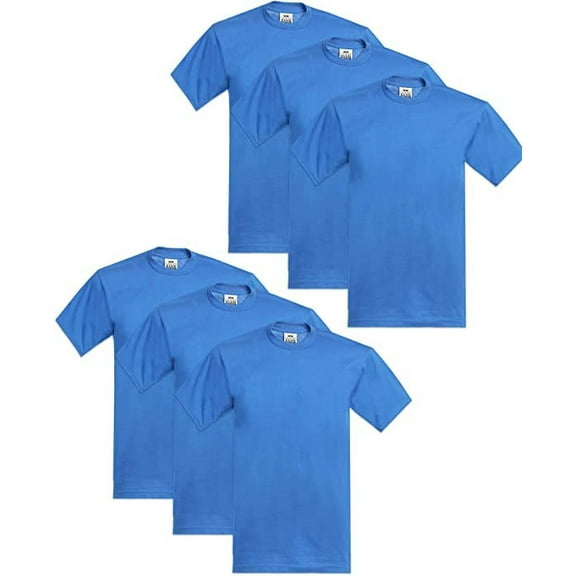 Pro Club Men's 6-Pack Heavyweight Cotton Short Sleeve Crew Neck T-Shirt