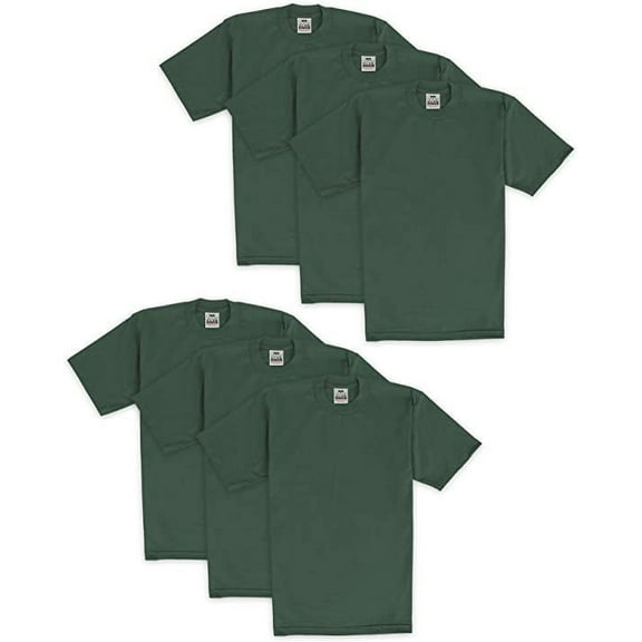 Pro Club Men's 6-Pack Heavyweight Cotton Short Sleeve Crew Neck T-Shirt