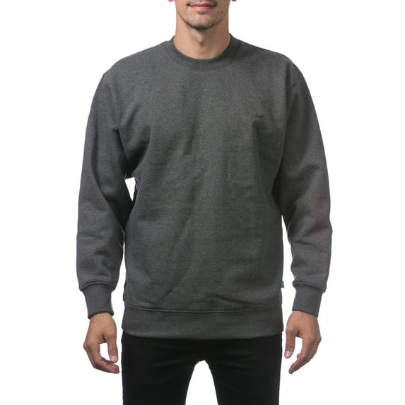 Pro Club Men's Comfort Crew Neck Fleece Pullover Sweater - Charcoal - Small