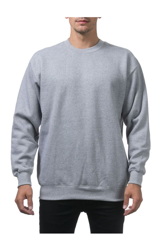 Men's Comfort Crew Neck Fleece Pullover Sweater - Heather Gray - Small