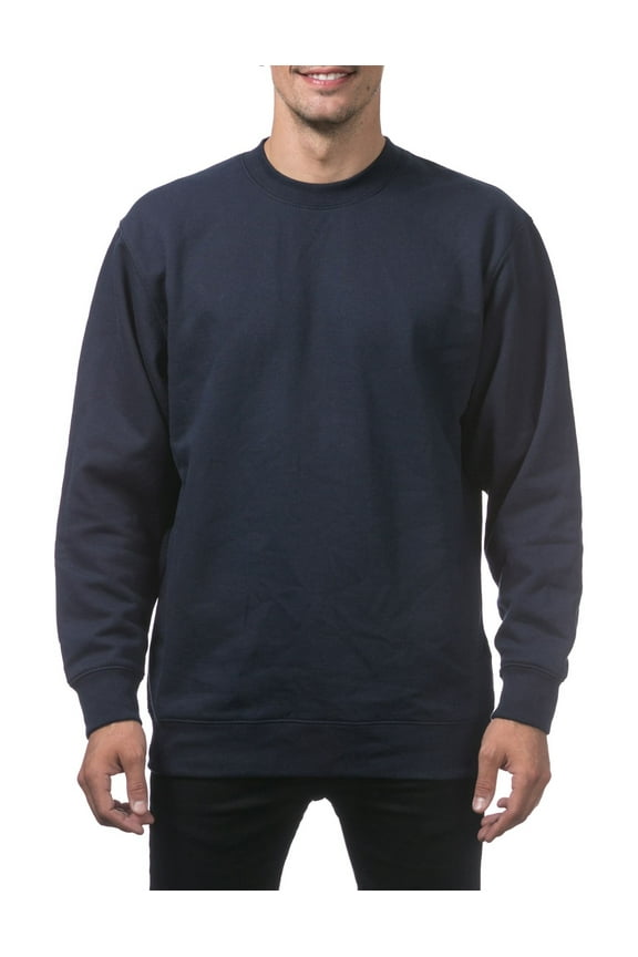 Men's Comfort Crew Neck Fleece Pullover Sweater - Navy - XL