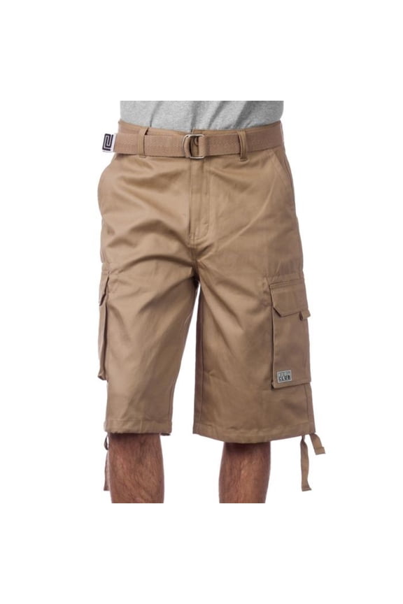 Men's Cotton Twill Cargo Shorts with Belt KHK-44