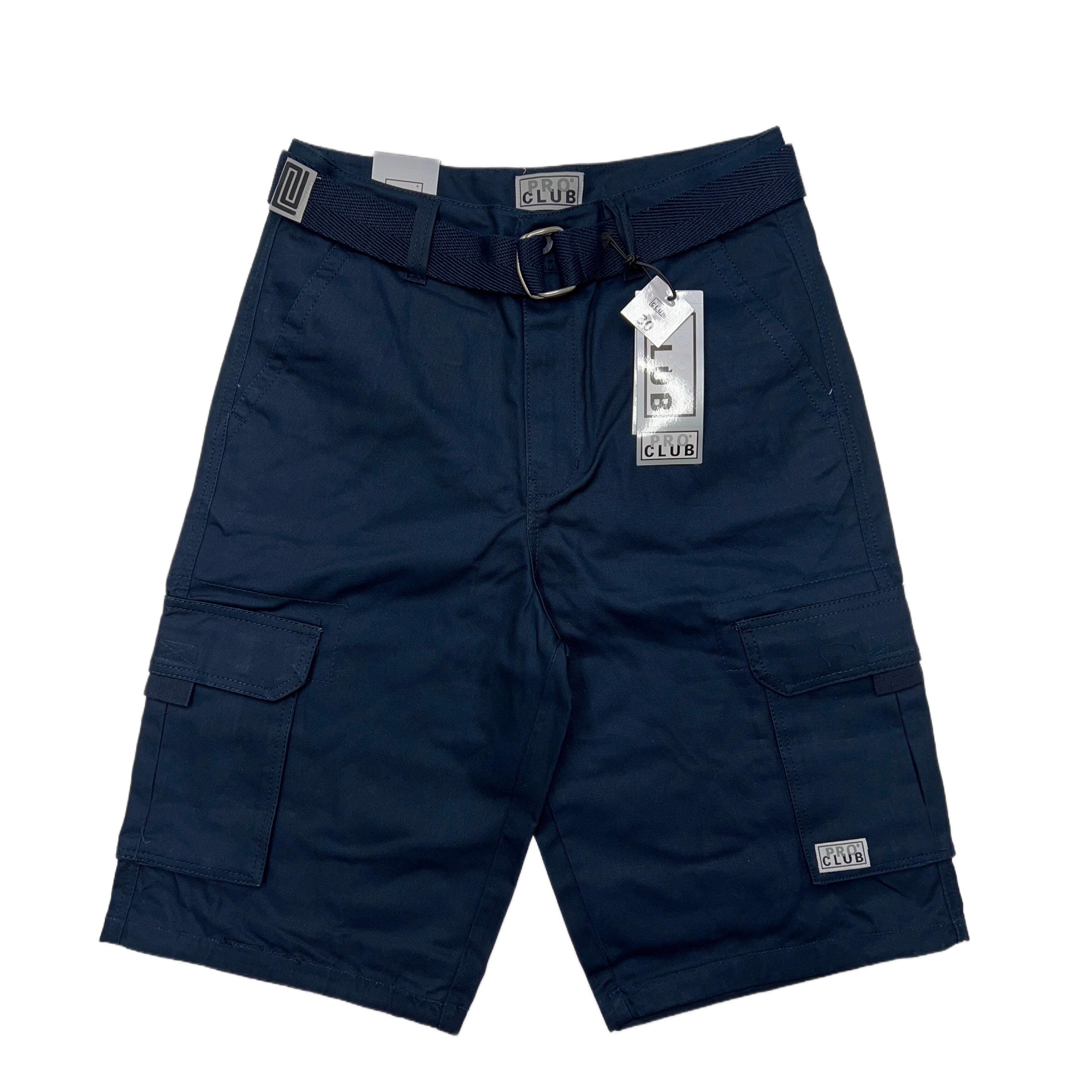 Pro Club Men's Cotton Twill Cargo Shorts With Belt