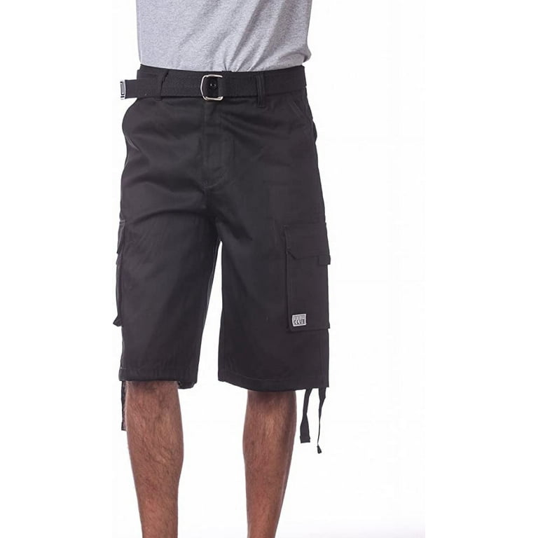 Pro Club Men s Cotton Twill Cargo Shorts with Belt Walmart