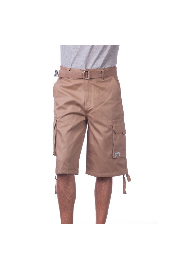 Men's Cotton Twill Cargo Shorts with Belt