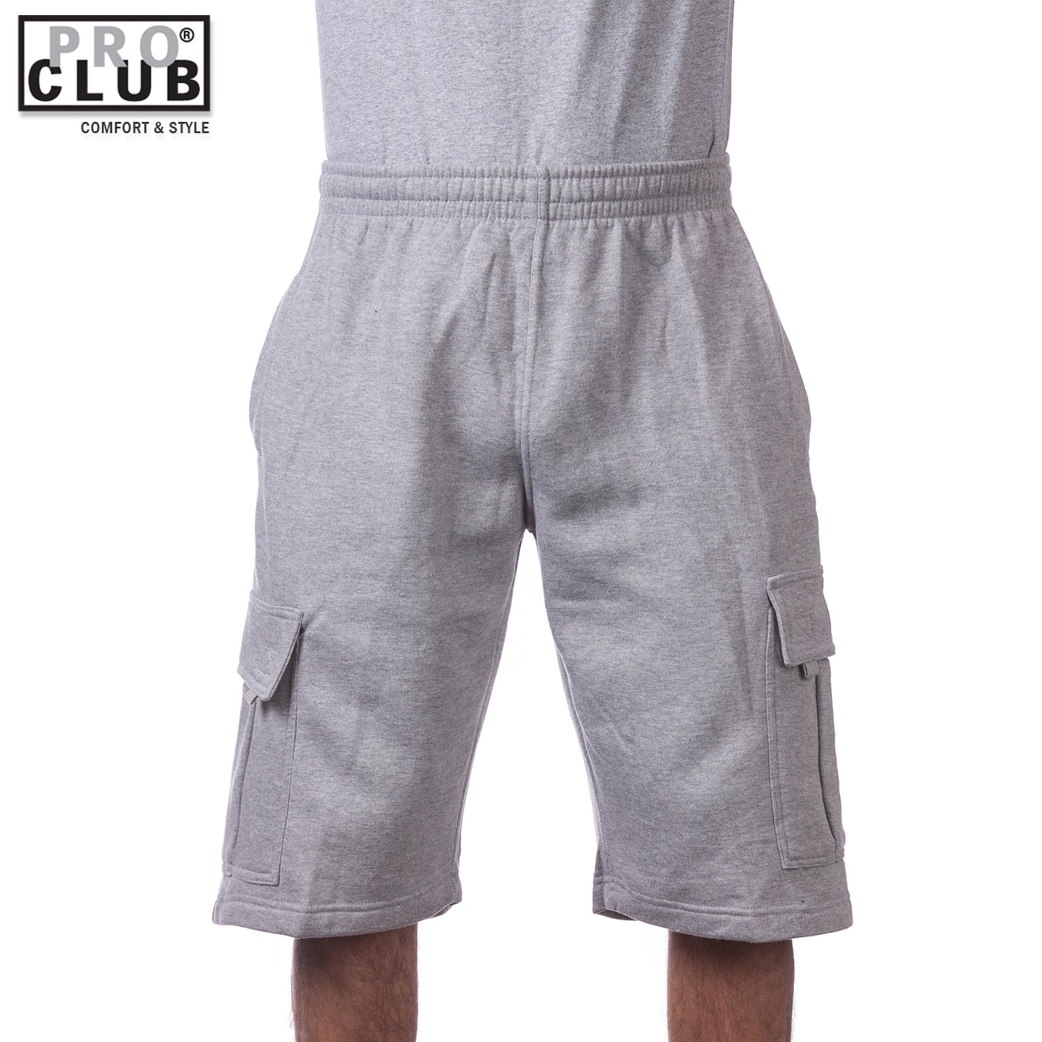 パンツ PRO CLUB Heavyweight Cargo Shorts Gray Pro Club Men's Fleece Cargo Shorts Pants Heather Gray X-Large