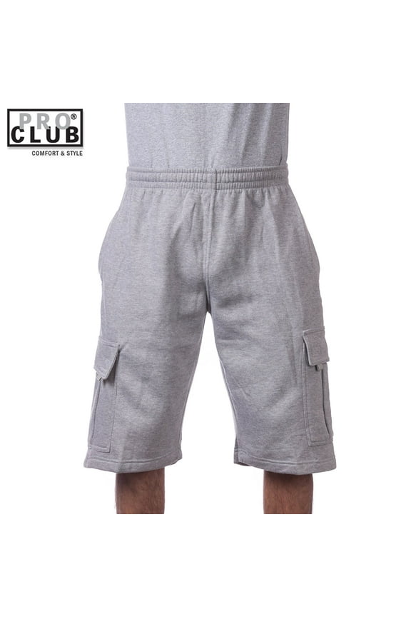 Men's Fleece Cargo Shorts Pants Heather Gray Small