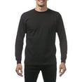 thumbnail image 1 of Pro Club Men's Heavyweight Cotton Long Sleeve Crew Neck T-Shirt-BLK-2XL, 1 of 5