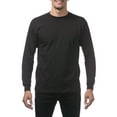 thumbnail image 1 of Pro Club Men's Heavyweight Cotton Long Sleeve Crew Neck T-Shirt-BLK-S, 1 of 4