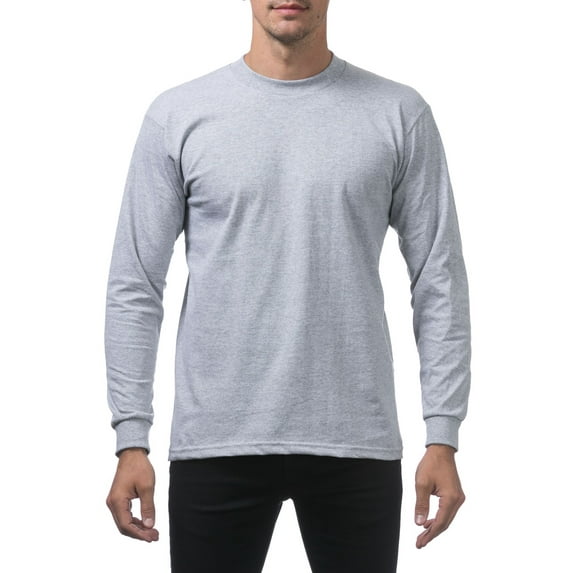 Pro Club Men's Heavyweight Cotton Long Sleeve Crew Neck T-Shirt
