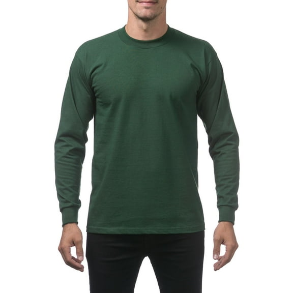 Pro Club Men's Heavyweight Cotton Long Sleeve Crew Neck T-Shirt
