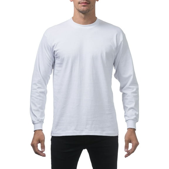 Pro Club Men's Heavyweight Cotton Long Sleeve Crew Neck T-Shirt