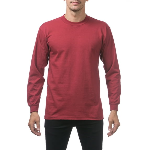 Pro Club Men's Heavyweight Cotton Long Sleeve Crew Neck T-Shirt