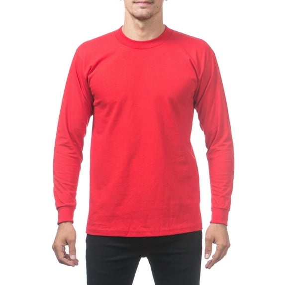 Pro Club Men's Heavyweight Cotton Long Sleeve Crew Neck T-Shirt