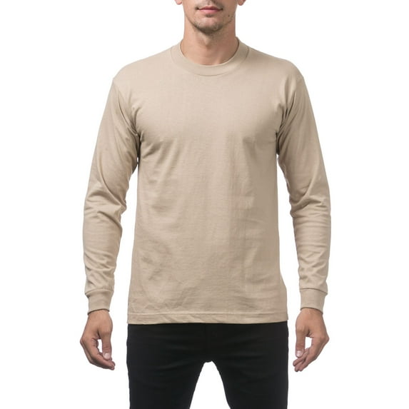 Pro Club Men's Heavyweight Cotton Long Sleeve Crew Neck T-Shirt