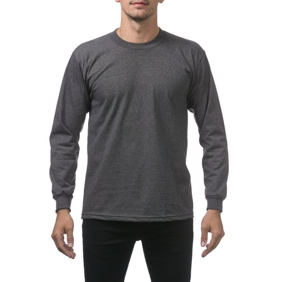 Pro Club Men's Heavyweight Cotton Long Sleeve Crew Neck T-Shirt