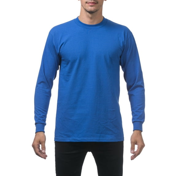 Pro Club Men's Heavyweight Cotton Long Sleeve Crew Neck T-Shirt
