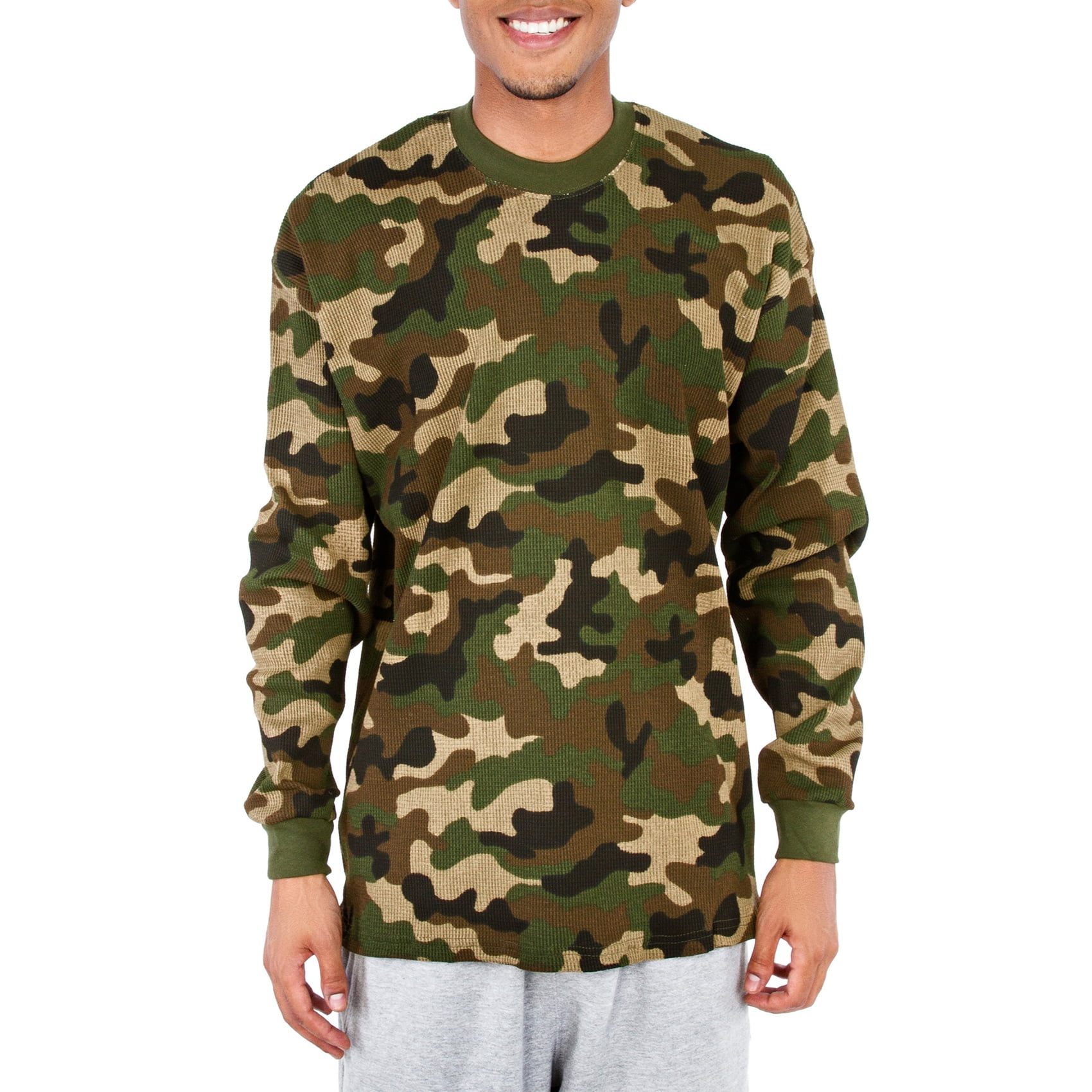 ま*ぉ様 PRO CLUB Camouflage Thermal L/S Shi Pro Club Men's Heavyweight Cotton Long Sleeve Thermal Shirt
