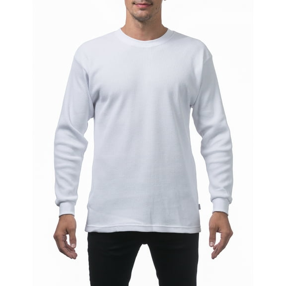 Pro Club Men's Heavyweight Cotton Long Sleeve Thermal Shirt - White - Small