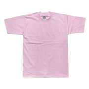 Pro Club Men's Heavyweight Cotton Short Sleeve Crew Neck T-Shirt (Pink/Sky Blue/Purple)