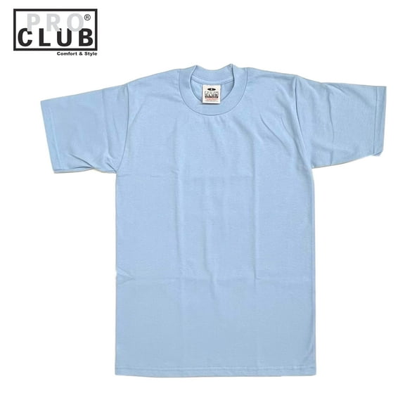 Pro Club Men's Heavyweight Cotton Short Sleeve Crew Neck T-Shirt, Sky Blue, 3X-Large