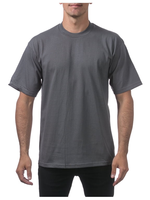 Men's Heavyweight Cotton Short Sleeve Crew Neck T-Shirt, Graphite, 4X-Large