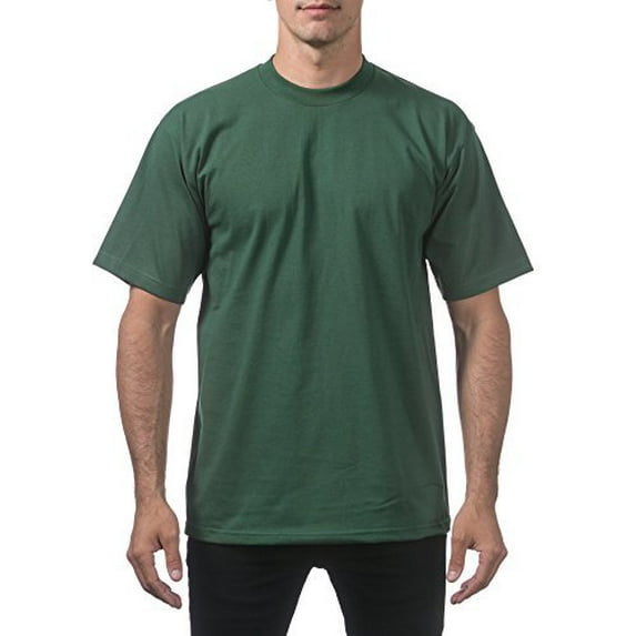 Pro Club Men's Heavyweight Cotton Short Sleeve Crew Neck T-Shirt, Forest Green, 3X-Large