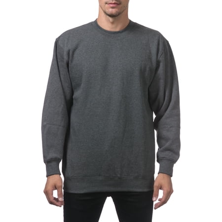 Pro Club Men's Heavyweight Crew Neck Fleece Pullover Sweater - Charcoal - Extra Large