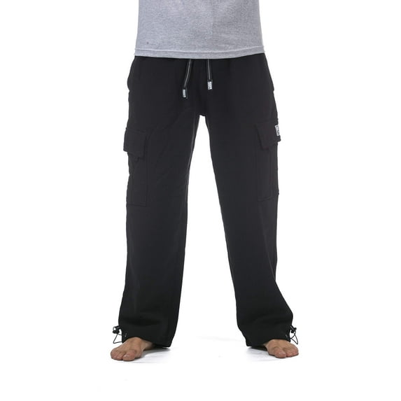 Pro Club Men's Heavyweight Fleece Cargo Pants, 4X-Large, Black