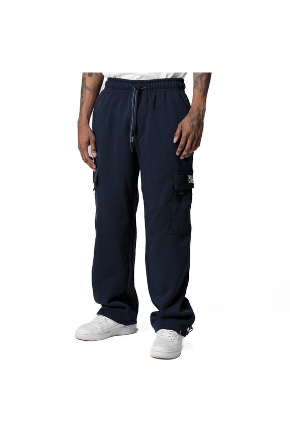 Men's Heavyweight Fleece Cargo Pants, 4X-Large, Navy