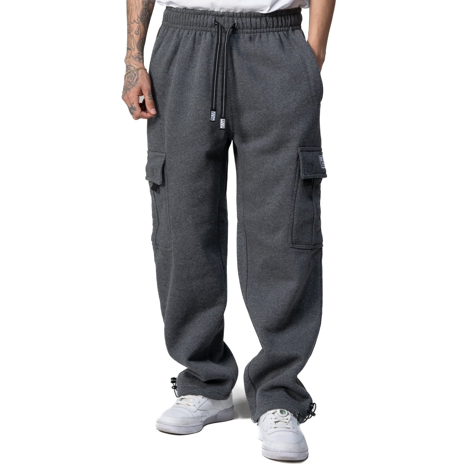 Pro Club Men's Heavyweight Fleece Cargo Pants - Charcoal