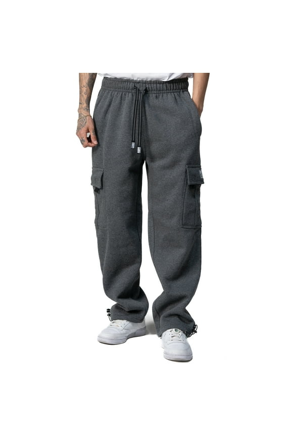 Men's Heavyweight Fleece Cargo Pants - Charcoal - XL