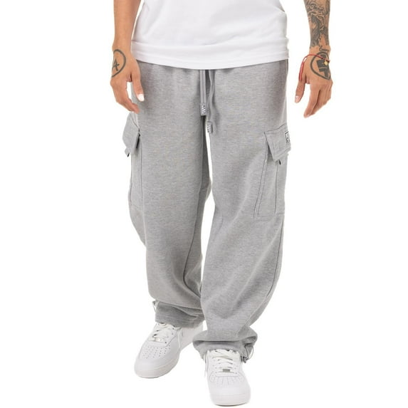 Pro Club Men's Heavyweight Fleece Cargo Pants, Heather Gray, 7X-Large
