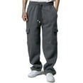 thumbnail image 1 of Pro Club Men's Heavyweight Fleece Cargo Pants, Medium, Charcoal, 1 of 4