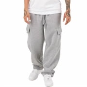 Pro Club Mens Heavyweight Fleece Cargo Pants, Heather Gray, Small
