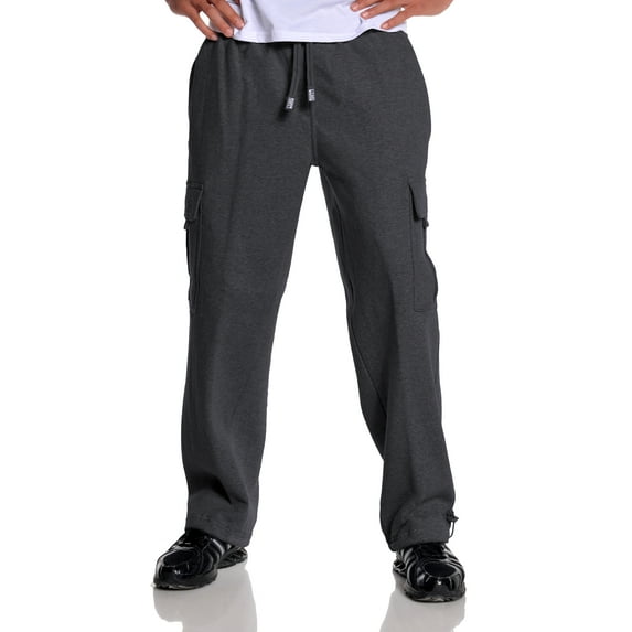 Pro Club Men's Heavyweight Fleece Cargo Sweatpant, Charcoal, X-Large