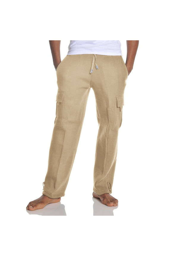 Men's Heavyweight Fleece Cargo Sweatpant, Khaki, X-Large