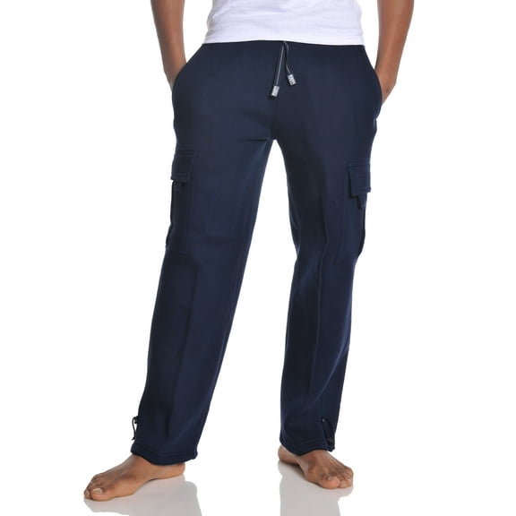 Pro Club Men's Heavyweight Fleece Cargo Sweatpant, Navy, 2X-Large