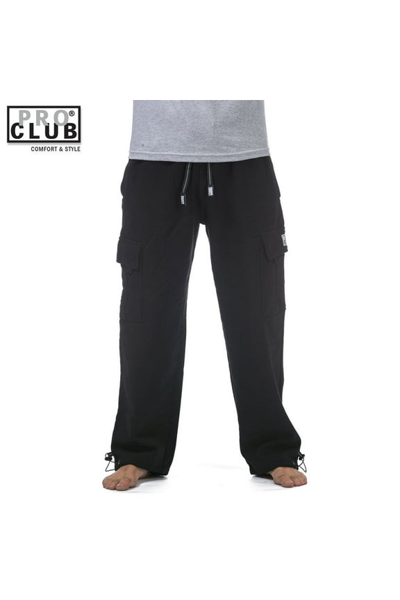 Men's Heavyweight Fleece Cargo Sweatpants Black