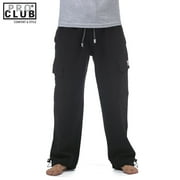 PRO CLUB Men's Heavyweight Fleece Cargo Sweatpants Black