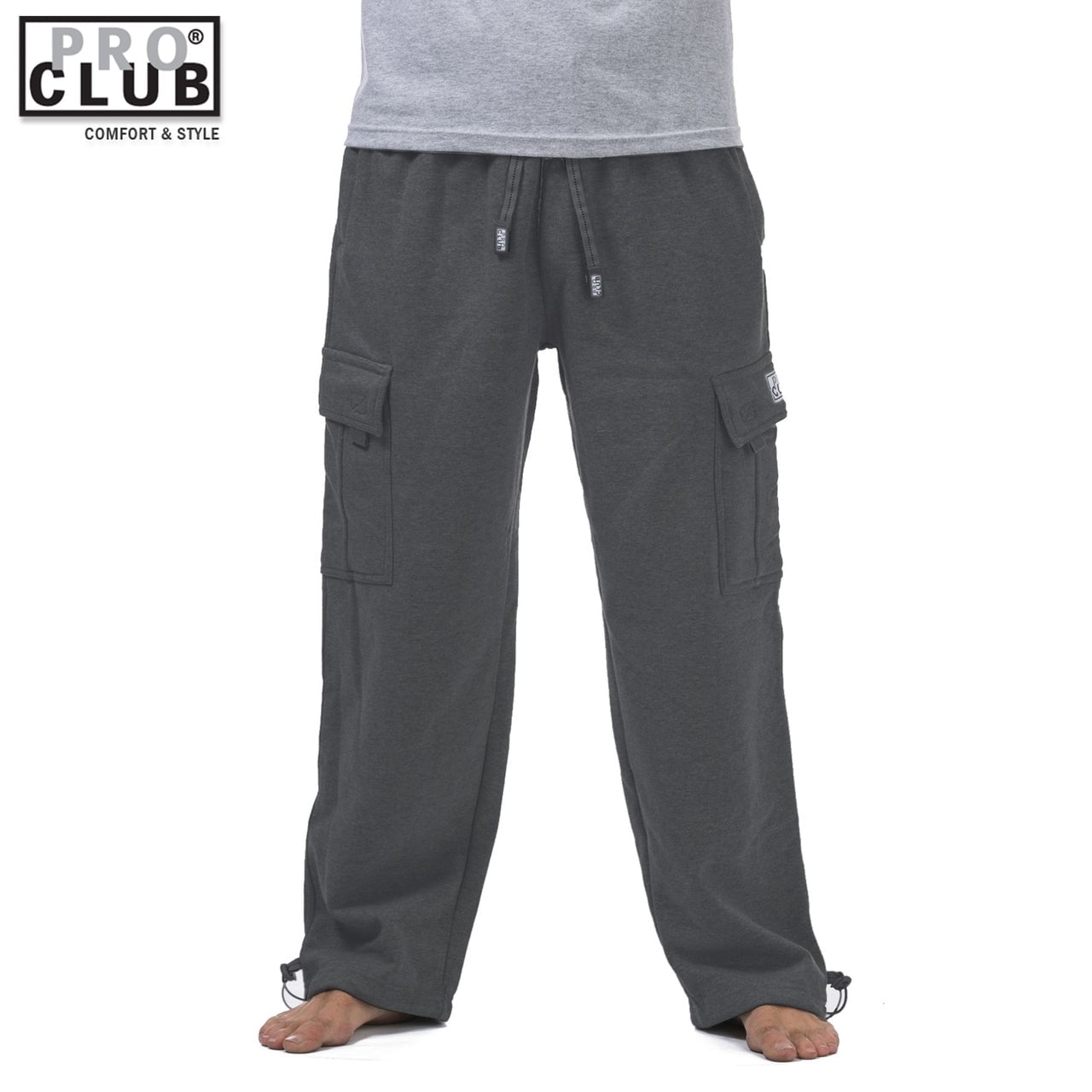 Pro Club Heavyweight Fleece Cargo Charcoal Grey Pants – Vegas Big