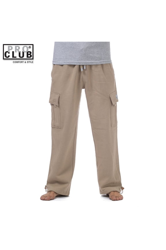 Men's Heavyweight Fleece Cargo Sweatpants Khaki