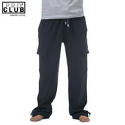 PRO CLUB Men's Heavyweight Fleece Cargo Sweatpants Navy Blue