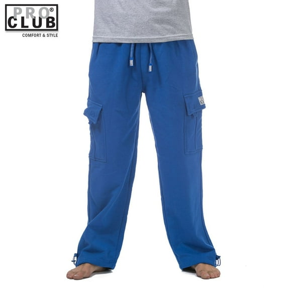 Pro Club Men's Heavyweight Fleece Cargo Sweatpants Royal Blue
