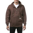 thumbnail image 1 of Pro Club Men's Heavyweight Full Zip Fleece Hoodie, Brown, 3X-Large, 1 of 6
