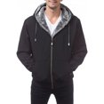thumbnail image 1 of Pro Club Men's Heavyweight Pile Full Zip Hoodie BLKGRY-S, 1 of 5