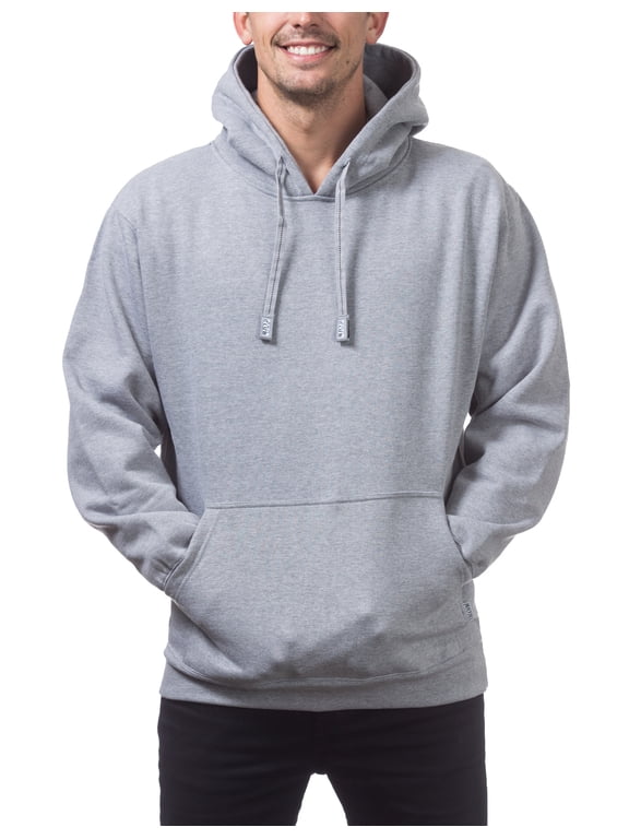 Men's Heavyweight Pullover Hoodie Sweatshirt GRY-M